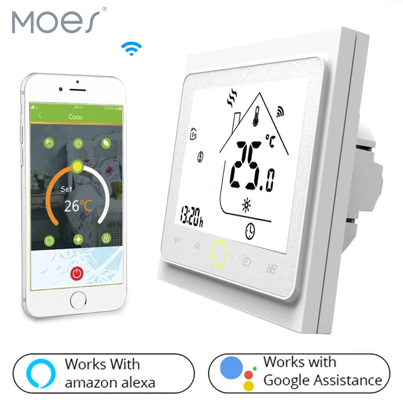 

WiFi Smart Thermostat Temperature Controller for Water/Electric floor Heating Water/Gas Boiler Works with Alexa Google Home
