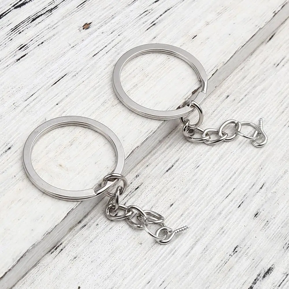 

8Seasons Fashion Zinc Based Alloy Keychain & Keyring Metal Circle Ring Key Decoration DIY Making Jewelry Gifts 67mm x 27mm,20PCs