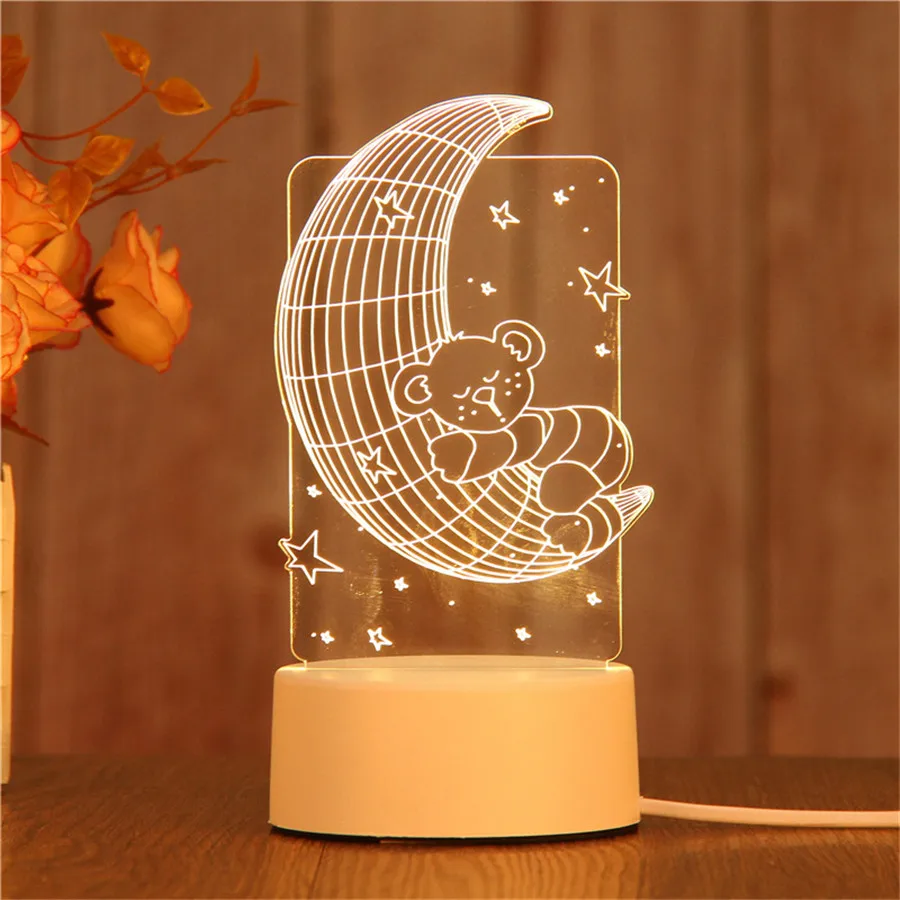

USB plug-in creative 3D night light acrylic pattern led night light A174