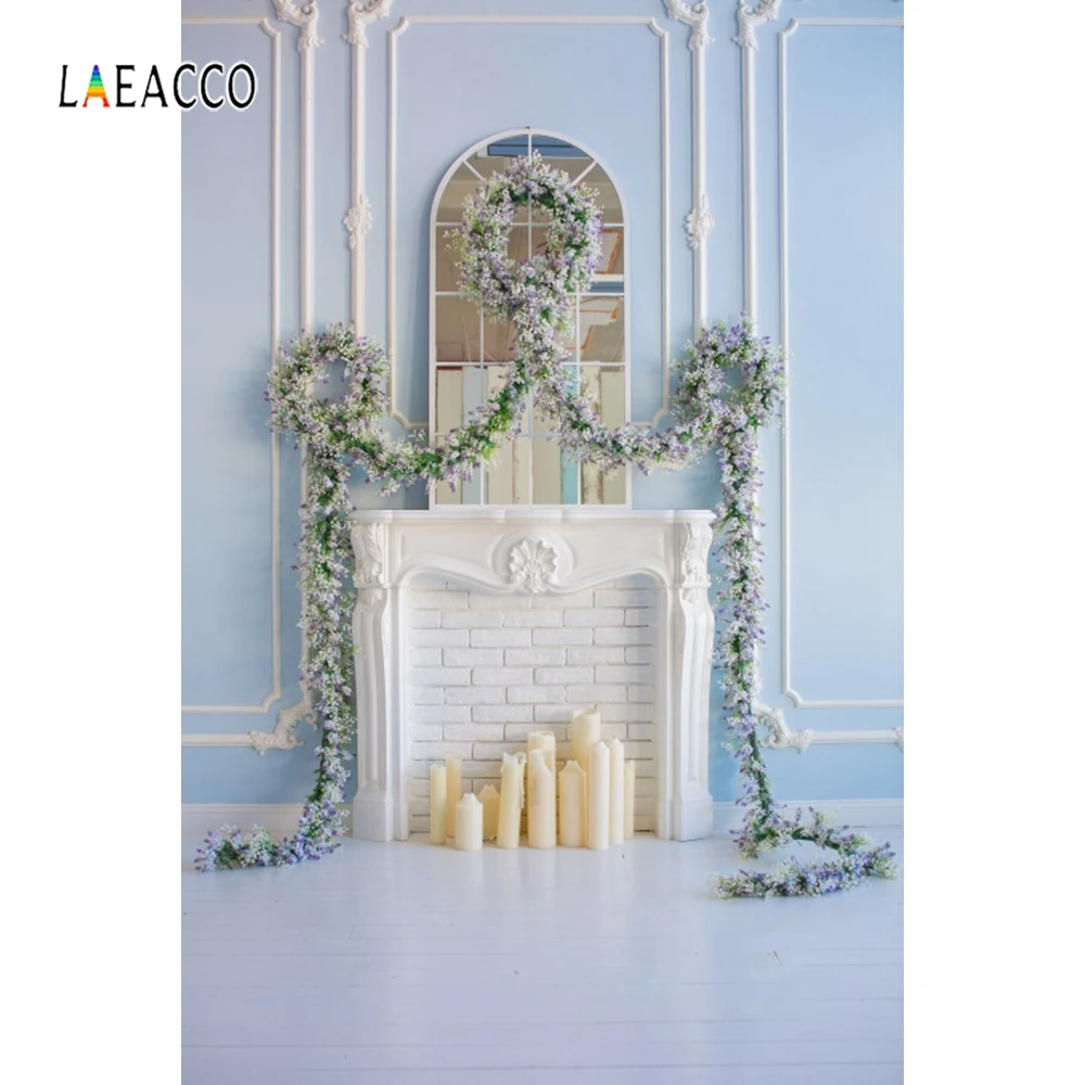 Laeacco шикарные настенные свечи для камина фоны фотосъемки с цветами детский