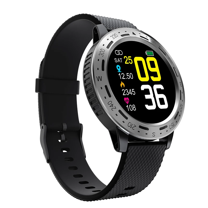 Black Strap-Silver Смарт-часы ESEED S18, мужские, IP67, водонепроницаемые, 1,3 дюймов, полный сенсорный экран, долгий режим ожидания, heart rete, спортивные Смарт-часы для samsung, xiaomi - Цвет: Black Strap-Silver