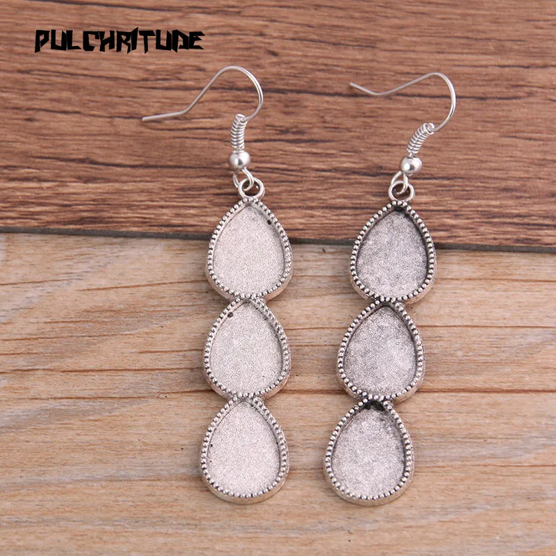 2 шт. 10*14 мм * 3 цвета капель воды основа для кабошона серег установка пустые крючки