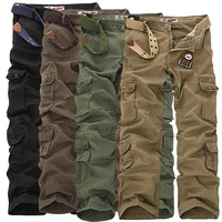 2019 new military tactical pants men multi pocket washed overalls male baggy cargo pants for men cotton trouserslarge size 46