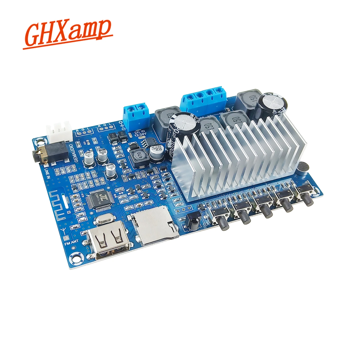 

Bluetooth amplifiers TPA3116 high power dual channel digital amplifier board U disk TF card decoding 50W*2