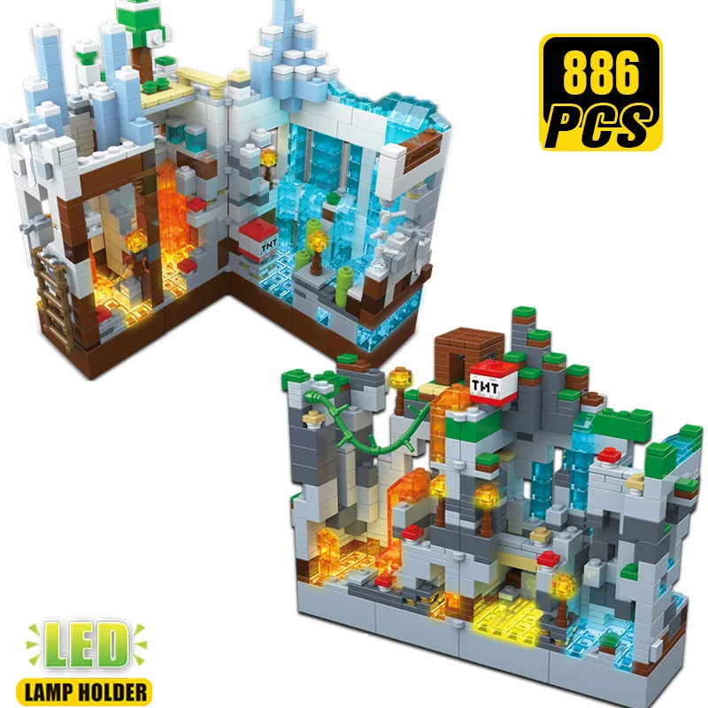 Светильник шахты создатель ад джунгли с цифры Кирпичи игрушки для детей Creator