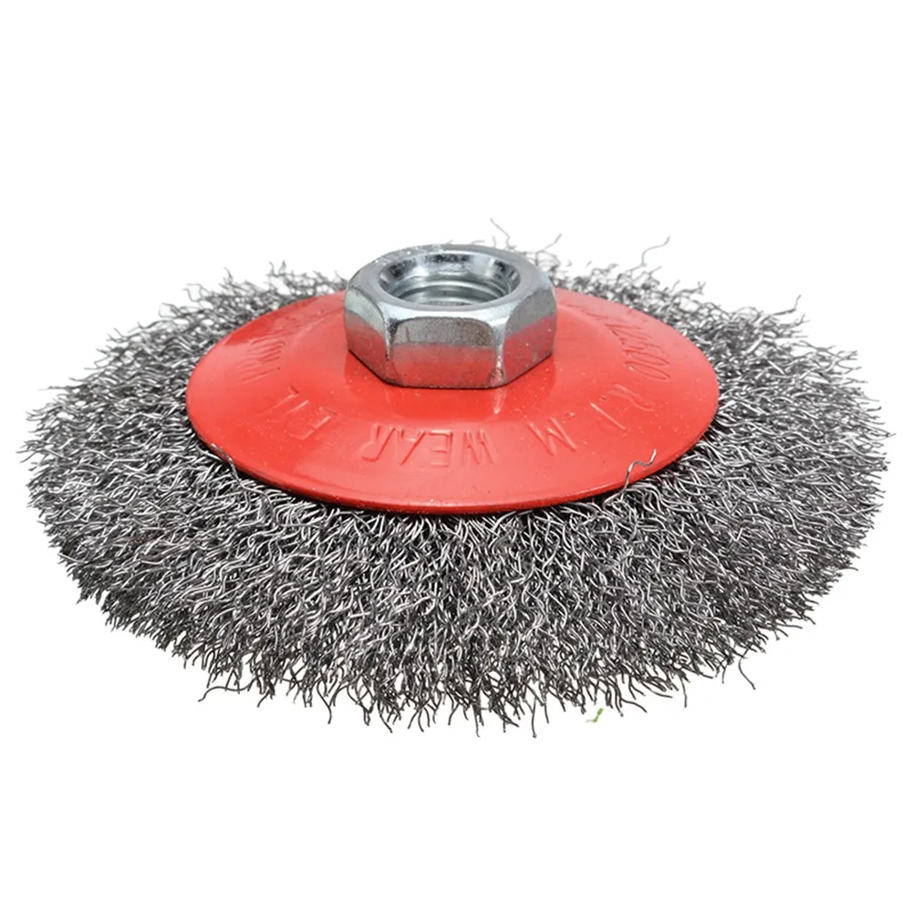 

100mm M14 Thread Rotary Stainless Steel Wire Brush Crimp Bevel Wheel Angle Grinder Rust Removal For Metalworking