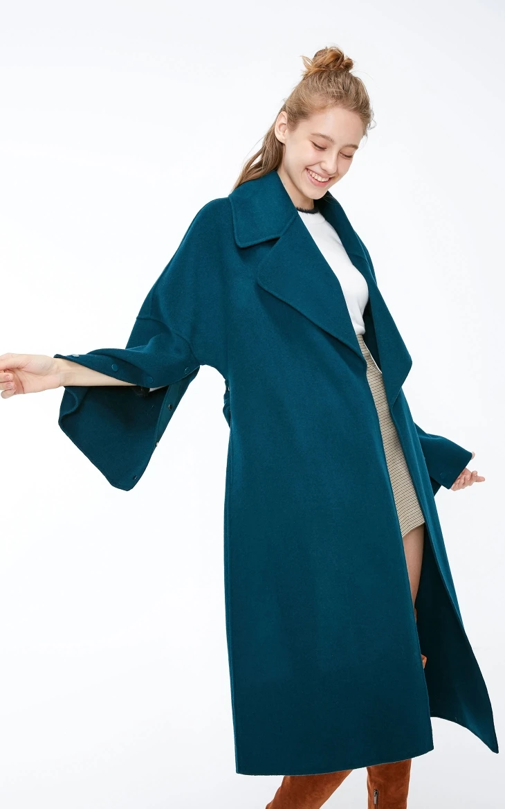 Vero Moda женское Новое двубортное длинное шерстяное пальто силуэта | 318327530