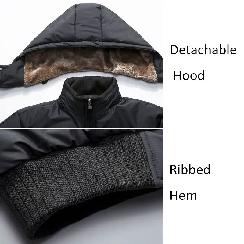 Зимняя мужская хлопковая приталенная толстая пуховая куртка Мужская парка