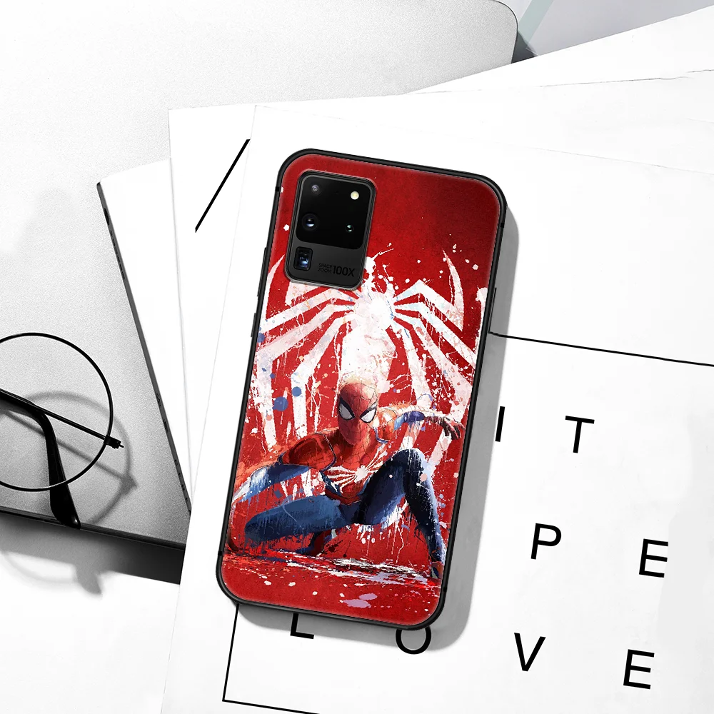 

SuperHero S-Spiders Man Phone Case For Samsung Galaxy S Note 6 7 8 9 10 E 20 UITRA FE 21 Plus Edge black Shell Soft Back