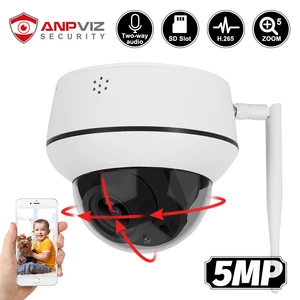 anpviz 2mp5mp wirelese ptz ip camera 5x zoom wifi security camera two way audio and sd card slot ir 30m ip66 h 265 free global shipping