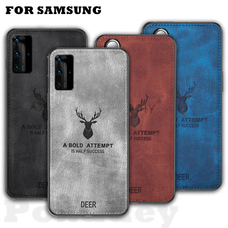 Тканевый чехол для Samsung Galaxy S22 S21 S10 S9 Plus S20 FE S10e Note 9 10 20 Ultra M21 M31 M51 3D с оленем лося