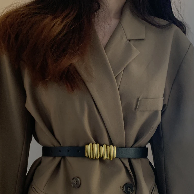 

Retro Suit Thin Belt Women's INS All-Match Decorative Belt Fashion Black Dress Sweater Waist-Tight
