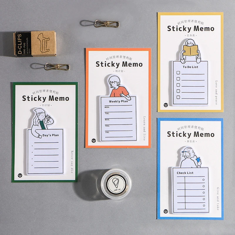 

Post Time Managers Series Message Memo Sticky Note Creative Stationery Office School Supplies Accessories