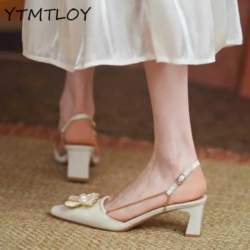 Женские босоножки на танкетке элегантные французские сандалии высоком каблуке с