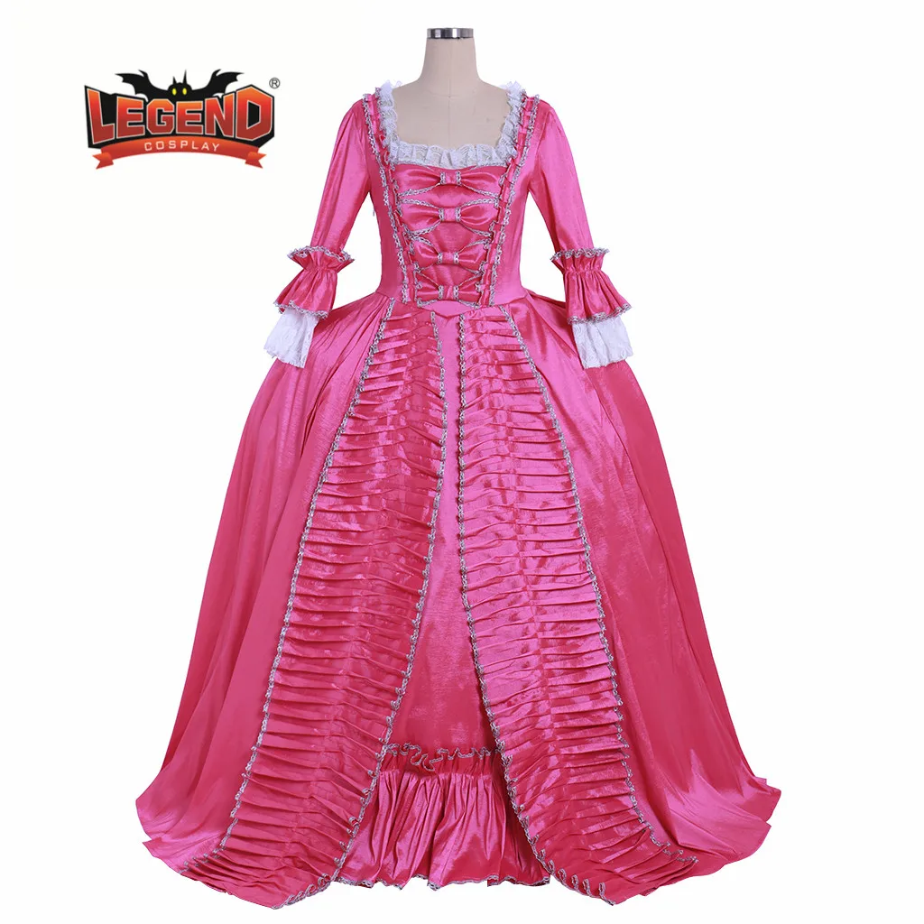 Платье с Марией-Антуанеттой модный костюм в стиле рококо розовый наряд рюшами 18