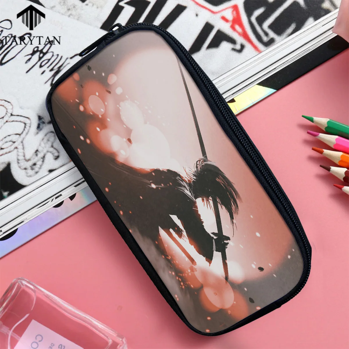 Косметички на молнии японский самурайский Косметичка Портативный чехол для