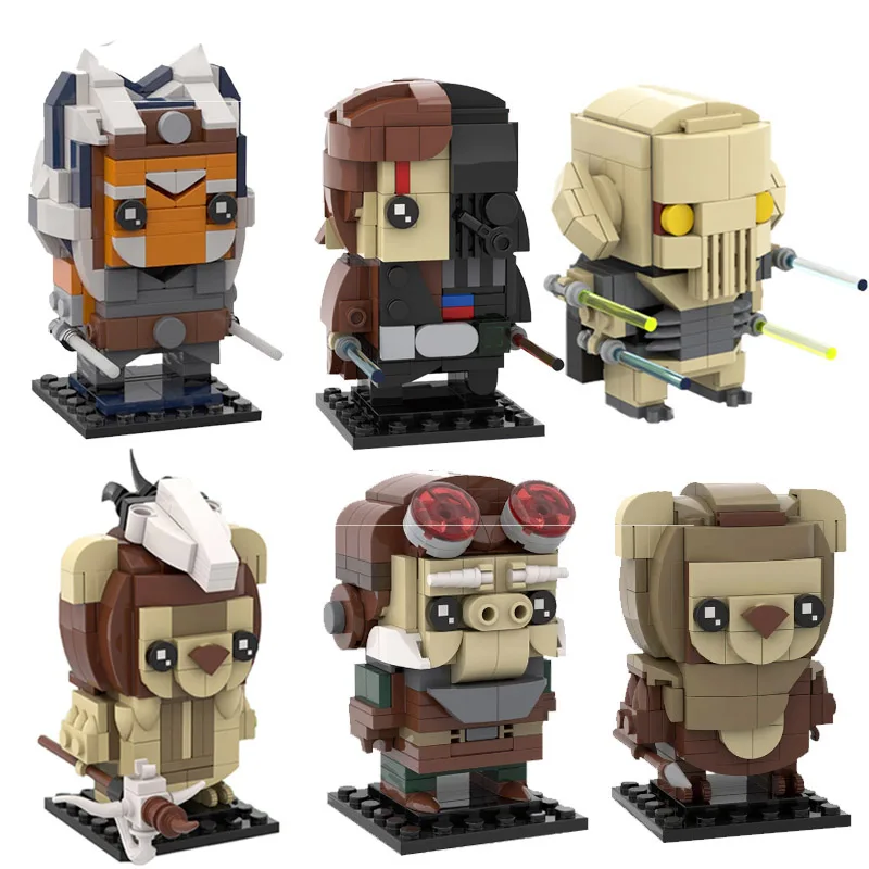 Star Wars Figma Vader Anakin Ewoked Ahsokaed Kuiils General-Grievous Brickheadz Figure Building Blocks Anime Model Kids Toys | Игрушки и