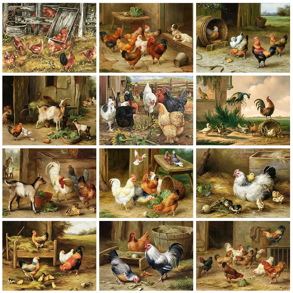 

CraftArtGo 5D «сделай сам»: курица полный квадратные Стразы мозаика, вышивка крестиком на рисунке, со стразами в виде цветка; Комплект