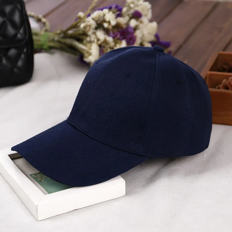 Navy blue Модная шапка ретро женский с круглым воротником и длинным рукавом чистый цвет обувь для мужчин и женщин Универсальный Бейсболка Спорт на открытом воздухе кепки брюки на каждый день для девочек, "конский хвост", бейсбольная кепка по доступной цене - Цвет: Navy blue