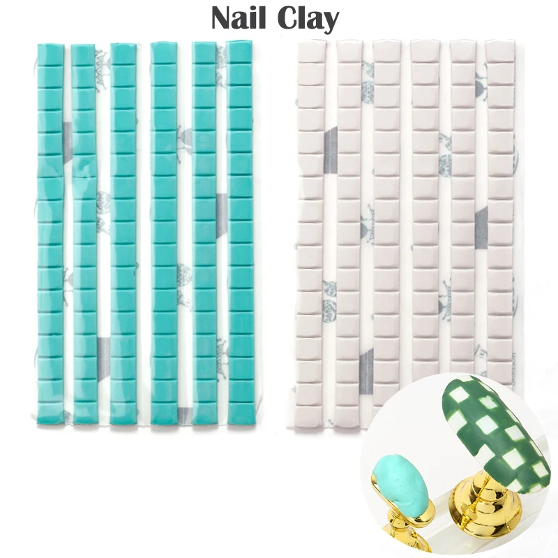 102 Tips/Pack Adhesive Glue Clay for Nail Tips Removable Nails Art Clay Reusable Press On Nail Stand and Clay Manicure Tools