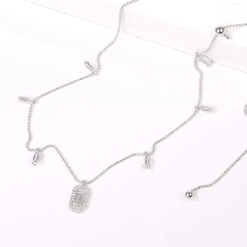 

European and Korean fashion new necklace 7 pendants gold-plated zircon clavicle chain Choker jewelry Valentine's day gift