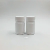 100pcs 20ml empty small white hdpe round medicine pill use plastic bottles with screw cap and sealer capules softgels bottle