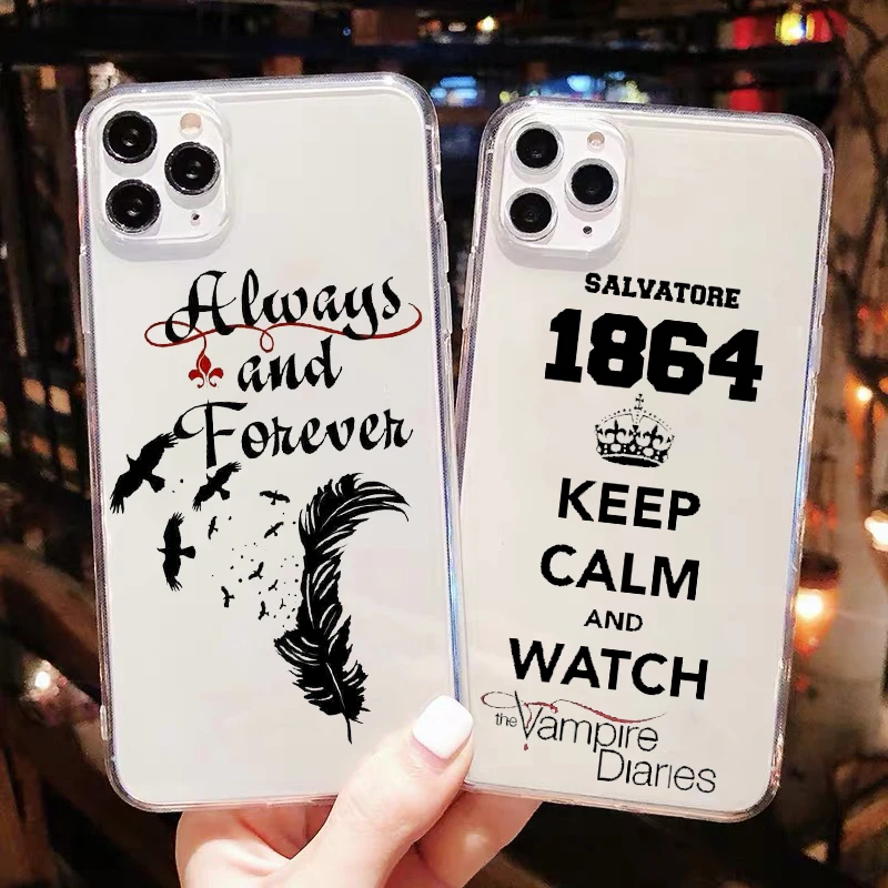 

Fashion Vampire Diaries Damon Clear Soft Phone Case For iPhone SE 12mini 12pro 11pro Max 7 8 Plus XR Xs Max 5 TPU Silicone cover