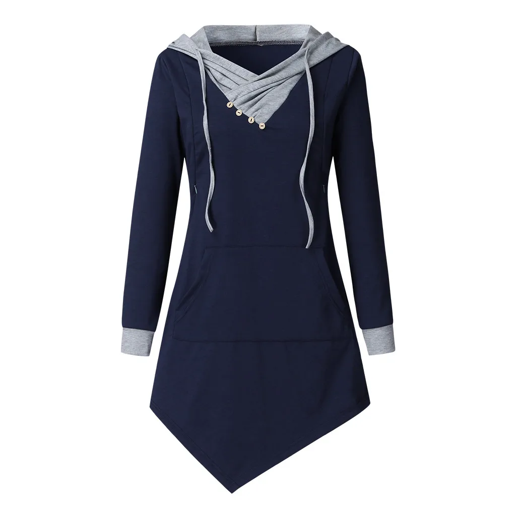 Свитер для беременных женщин однотонный пуловер с капюшоном и длинными рукавами