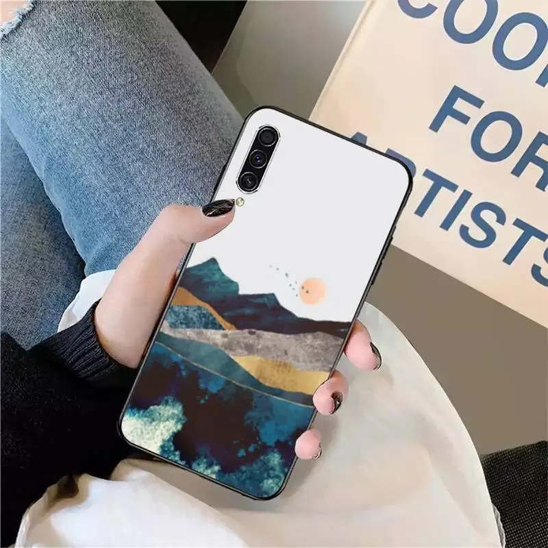

Mountain Marble Moon Phone Case For Samsung galaxy A S note 10 7 9 20 30 31 40 50 51 71 21 s ultra