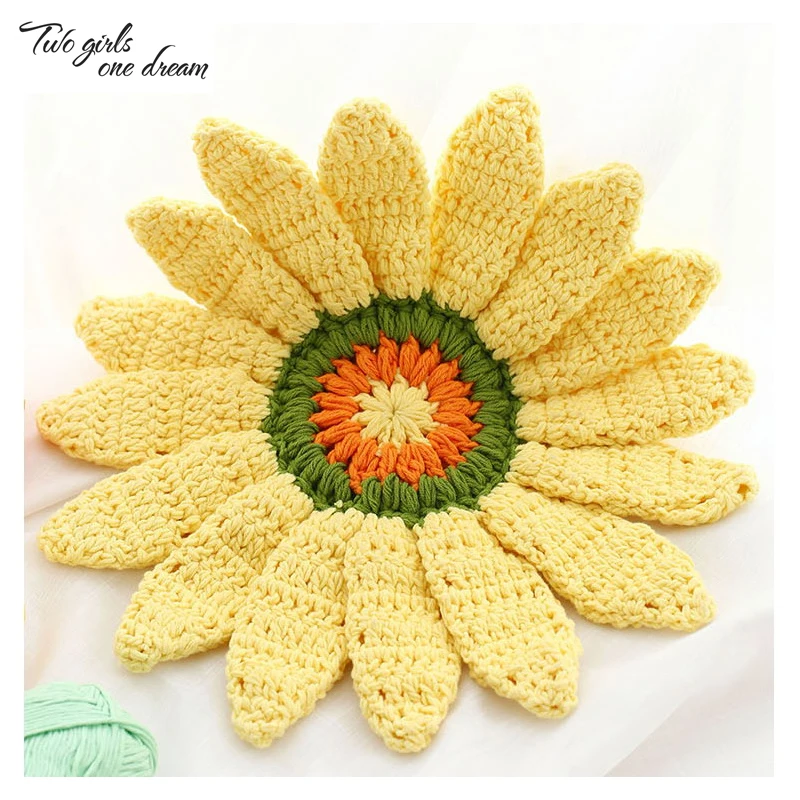 

Hand-woven crochet thread baby daisy cushion chair seat cushion chair DIY Home Decoration Mats Children Shooting props 38cm