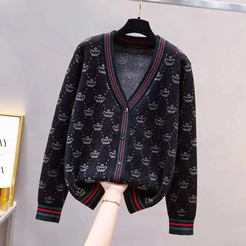 Женский вязаный кардиган мягкий Свободный Повседневный плотный свитер с