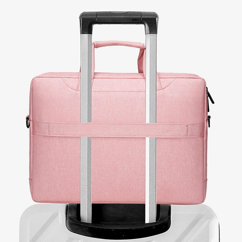 Solid Color Portable Laptop Shoulder Bag Document Storage Briefcase Handbags Household Office Travel Supplies Tools Accessories
