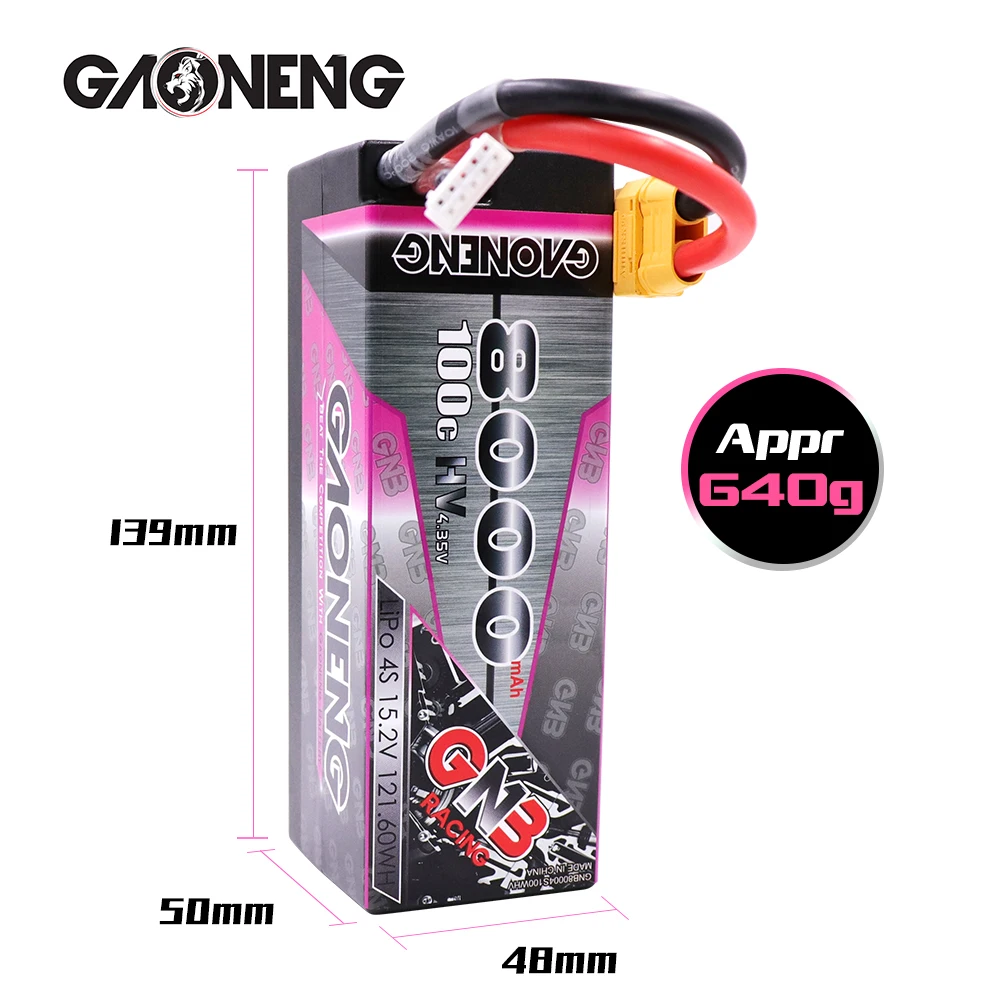 Gaoneng GNB 8000mAh 4S 15,2 V HV 100C/200C Твердый чехол LiPo батарея XT90 для RC HPI HSP Traxxas 1/8 1/10 багги RC автомобиль грузовик без провода