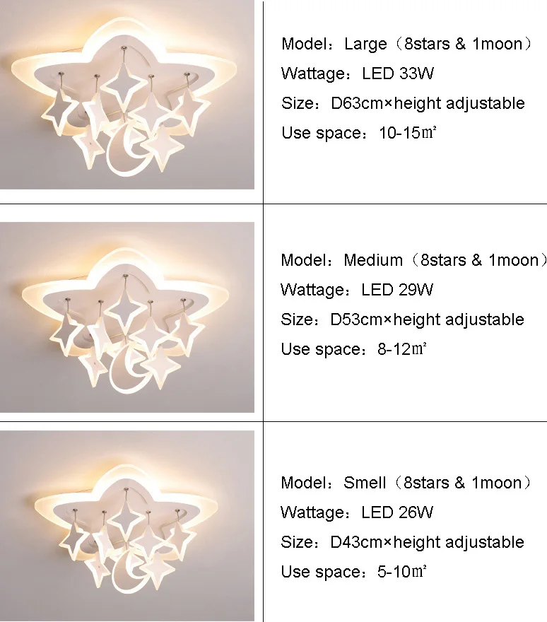 Акриловая креативная индивидуальная светодиодная люстра со звездами Модная