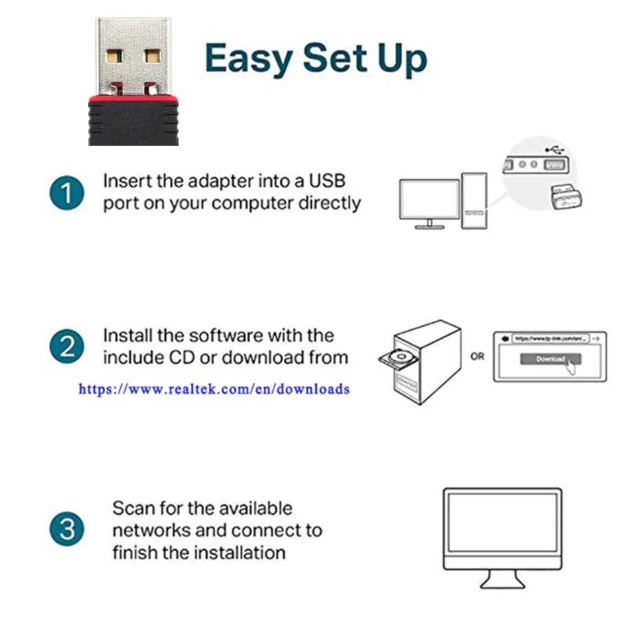 GRWIBEOU мини Сетевая карта USB 2 0 Wi Fi Беспроводной адаптер сетевой карты 150 Мбит/с 802 11