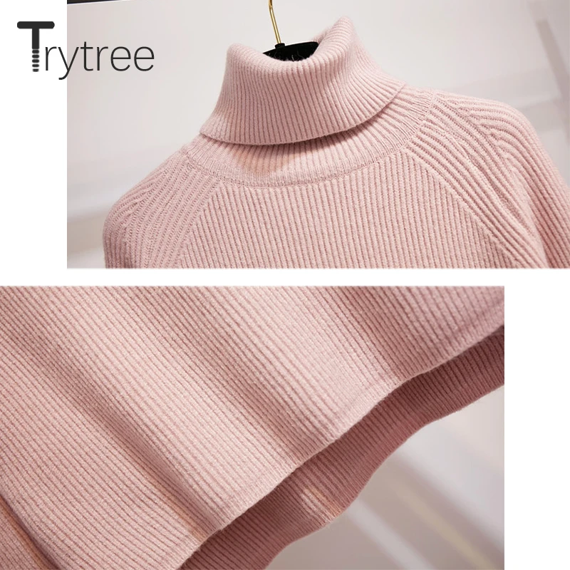 Комплект из двух предметов Trytree повседневный вязаный Однотонный свитер с