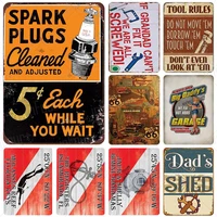 spark plugs cleaned metal sign plaque metal vintage pub tin sign wall decor for bar pub club man cave metal poster
