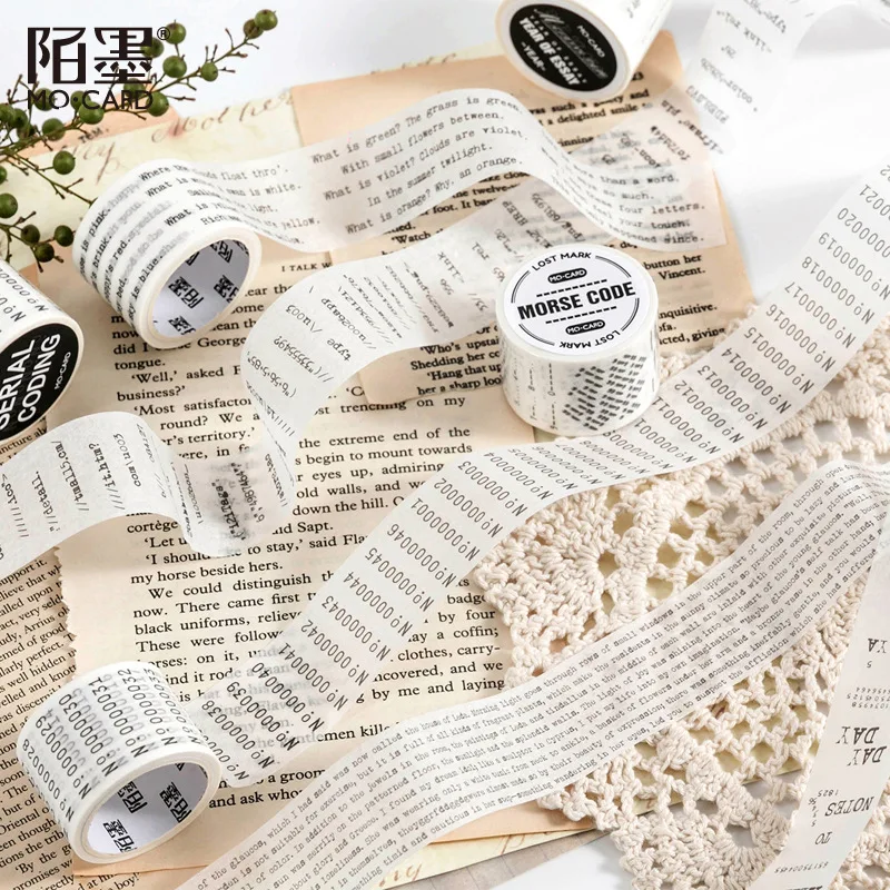 

3cm Wide Simplicity English Series Masking Washi Tape Decorative Adhesive Tape Decora Diy Scrapbooking Sticker Label Stationery