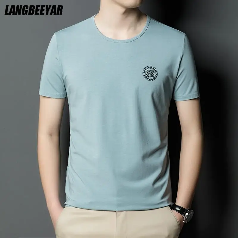 

Top Quality New Summer Brand Tops Designer 95% Cotton 5% Spandex O Neck Tshirts For Men Short Sleeve Casual Fashion Men Clothes