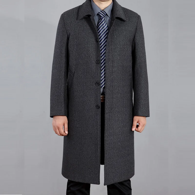 Модный мужской Тренч мужское серое длинное пальто зимнее крутое Мужское