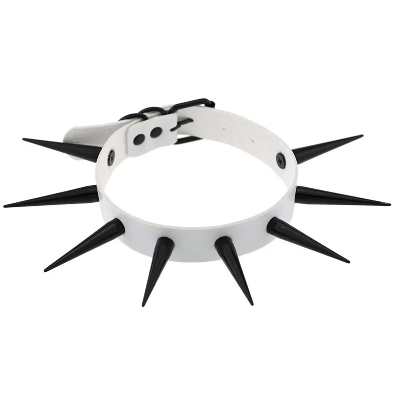 Gothic Black Spiked Leather Choker Necklaces for Women Punk Collar on The Neck Goth Necklace Jewelry Rivets Studded Chocker | Украшения и