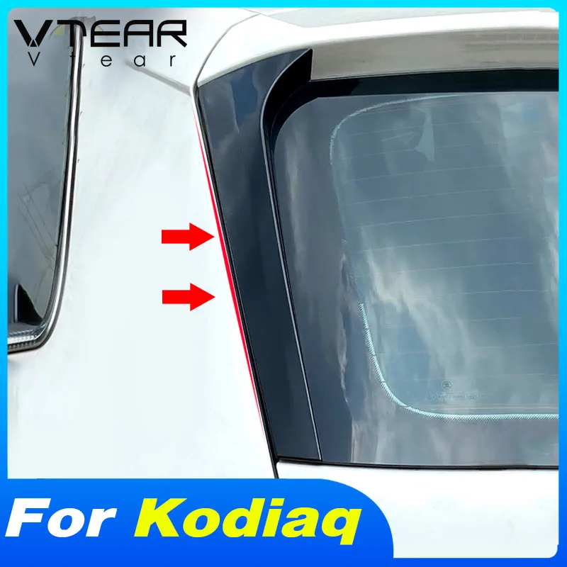

Vtear Car Spoilers Wing Cover Glossy Black Rear Window Side Spoiler Exterior Decoration Parts Accessories For Skoda Kodiaq 2021