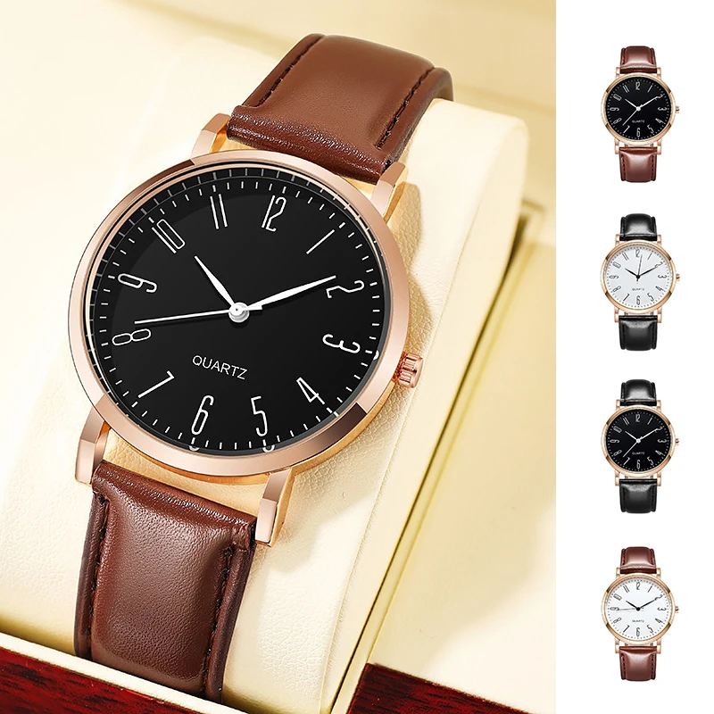 

Fashion Featured Watch Men Quartz Watch Men's Leather Belt Quartz Watches Men's Belt Watch Male Watch Wristclock