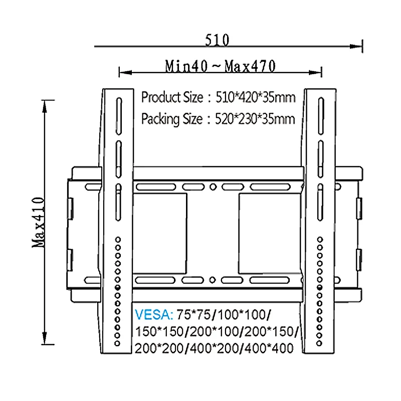 

LVDIBAO TV Wall Mount LCD Monitor Extension Arm for size 32-43 inches load weight 35kg LED TV Flat Screen Bracket