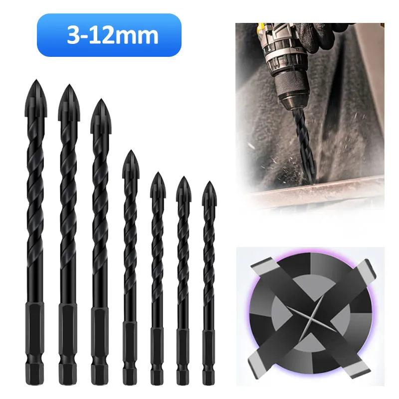 

Набор сверл для стекла, керамики, бетона, 3-12 мм