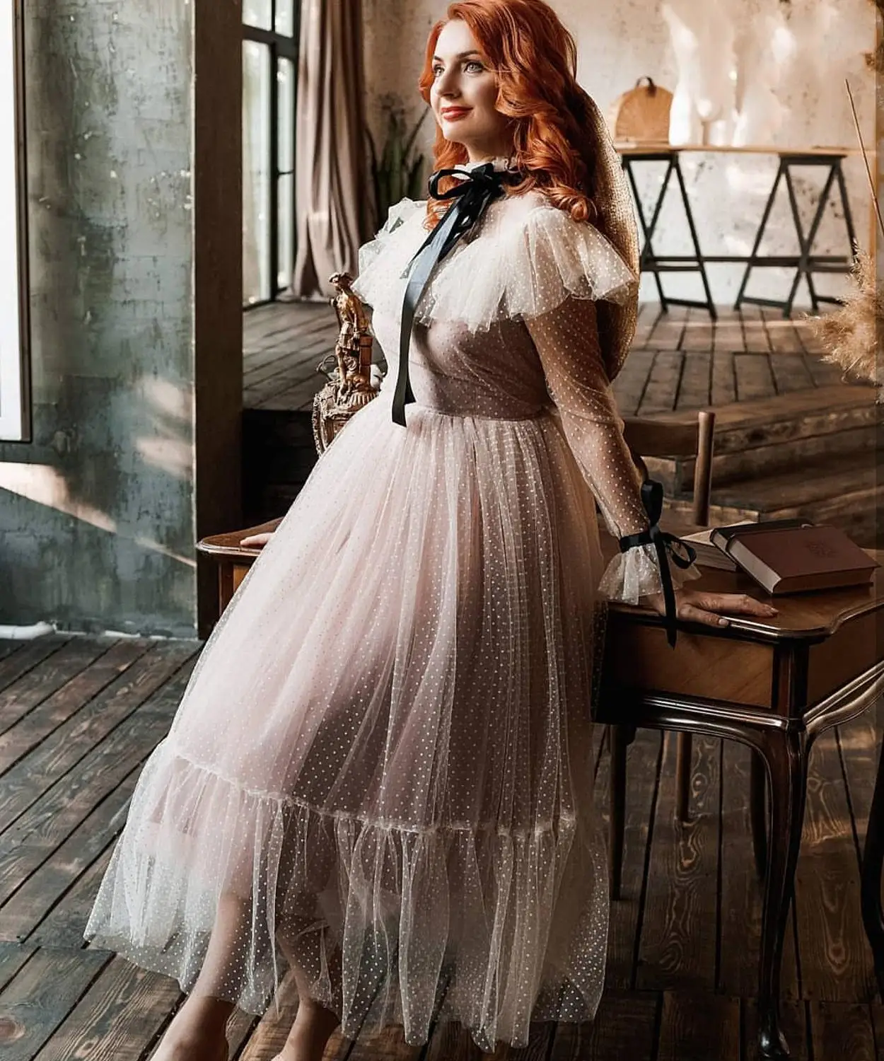 

Вечернее платье трапециевидной формы 2020 с длинным рукавом для особых случаев, женское вечернее платье длиной до щиколотки, изящные сетчаты...