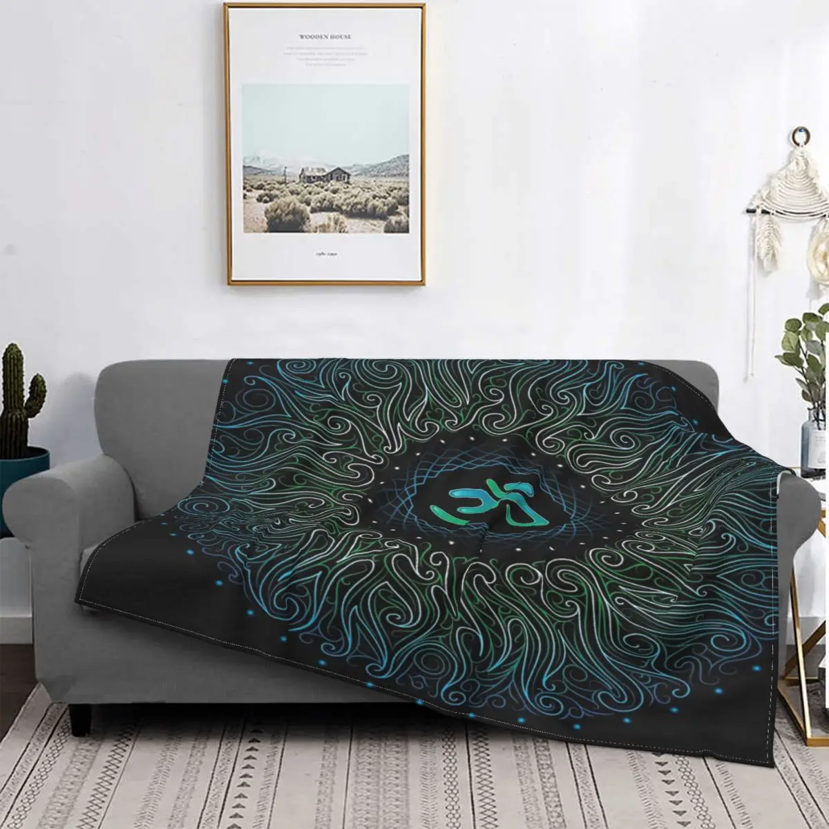 

Pranava Yoga Shanti Om Mandala Blanket Bedspread Bed Plaid Duvets Beach Towel Plaid Blankets Blankets For Bed
