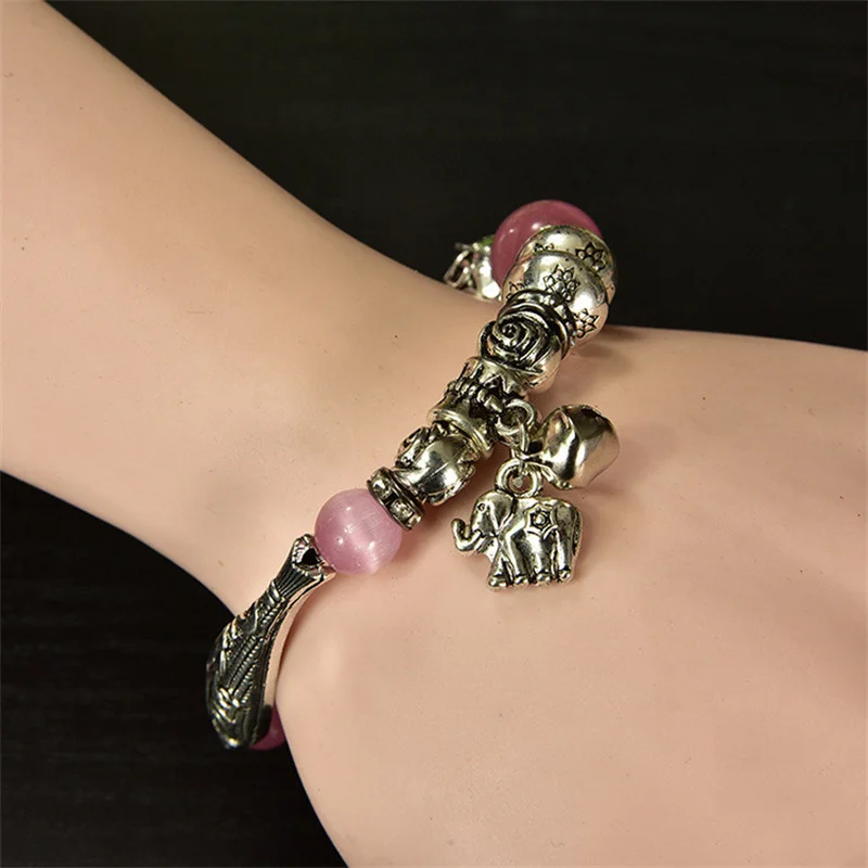 Браслеты в богемном стиле с имитацией сердолика кораллового кристалла бусины