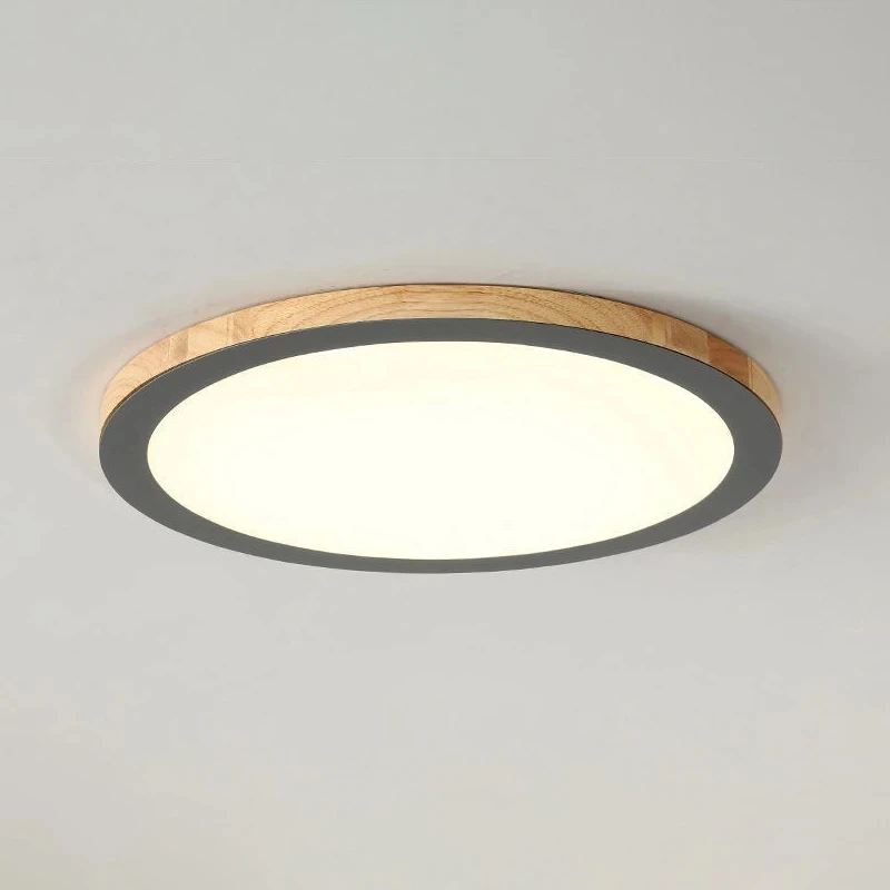 

Современная светодиодная потолочная лампа, ультратонкий круговой дизайн, простота, декоративсветильник из массива дерева для дома, спальн...