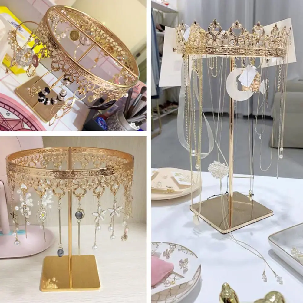 

Household Crown Jewelry Display Stand Holder Rack Earring Necklace Organizer